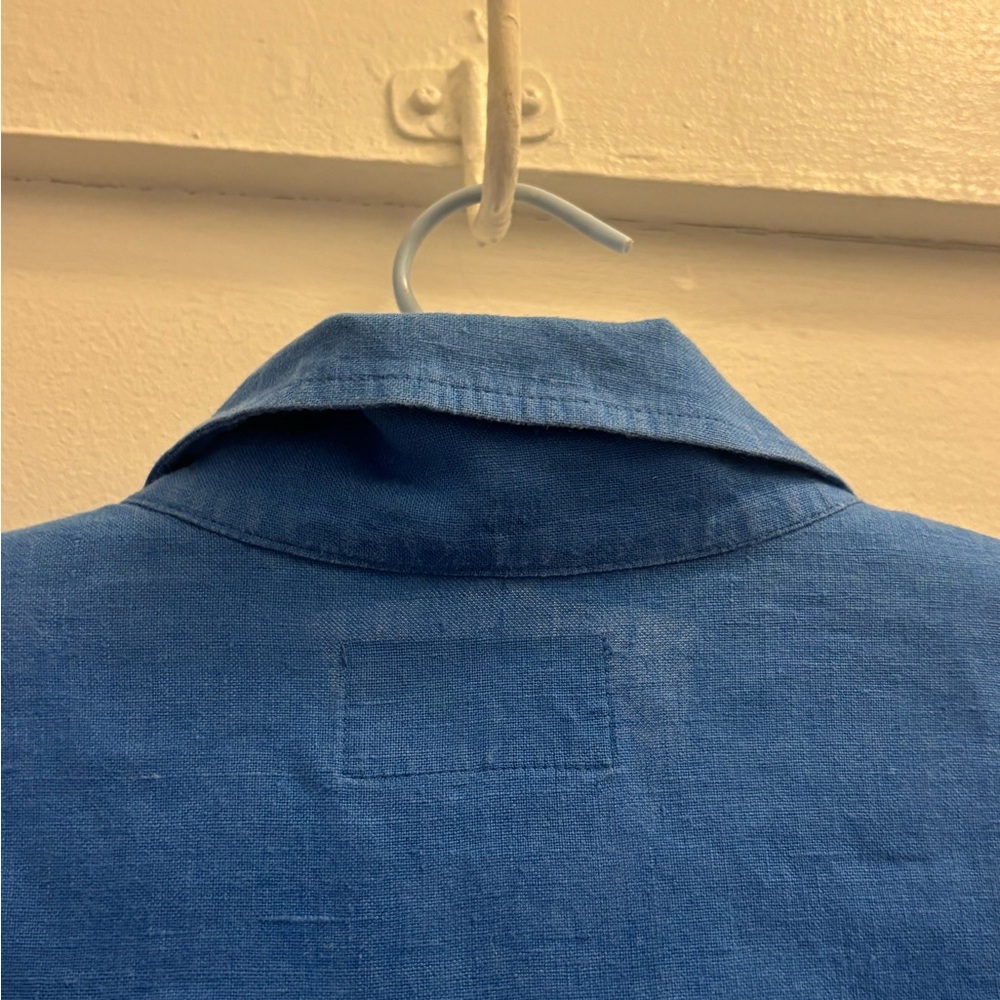 FLAX Blue Linen Button Up - Picture 3 of 8